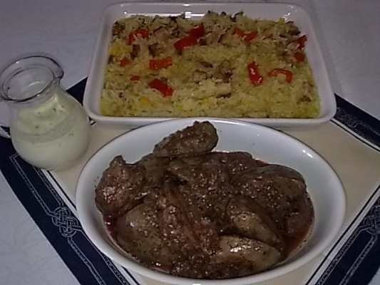 Ficatei de curcan cu rizotto