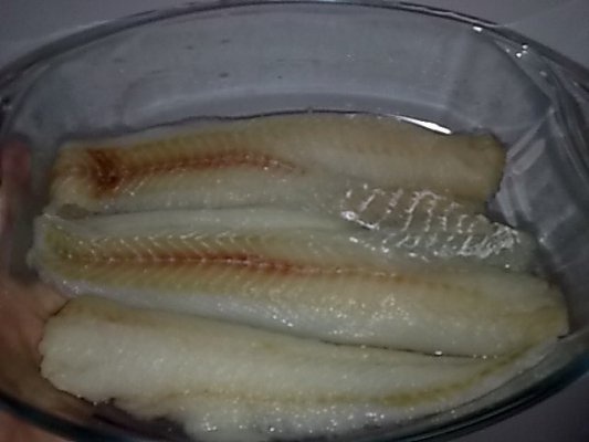 File de cod cu garnitura de gutui si ardei gras rosu