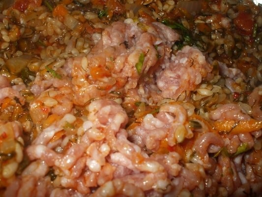 Ardei umpluti cu curcan la microunde