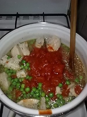 Piept de pui cu mazare