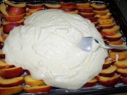 Prajitura cu nectarine .