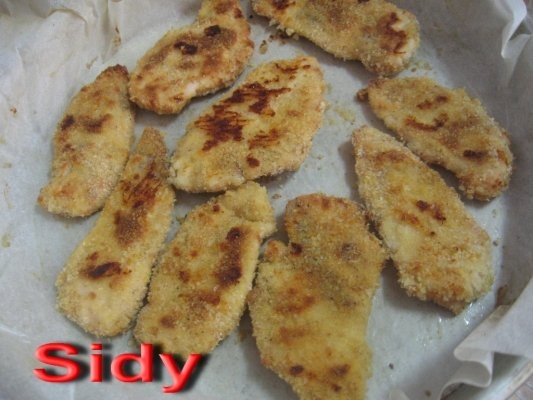 Snitel din piept de pui, copt