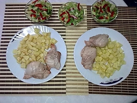 Friptura de curcan,cu cartofi prajiti