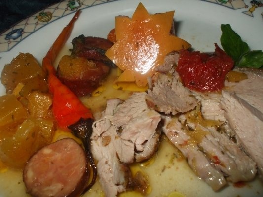 Coq au vin cu curcan, dovleac si gutui
