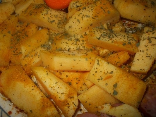 Coq au vin cu curcan, dovleac si gutui