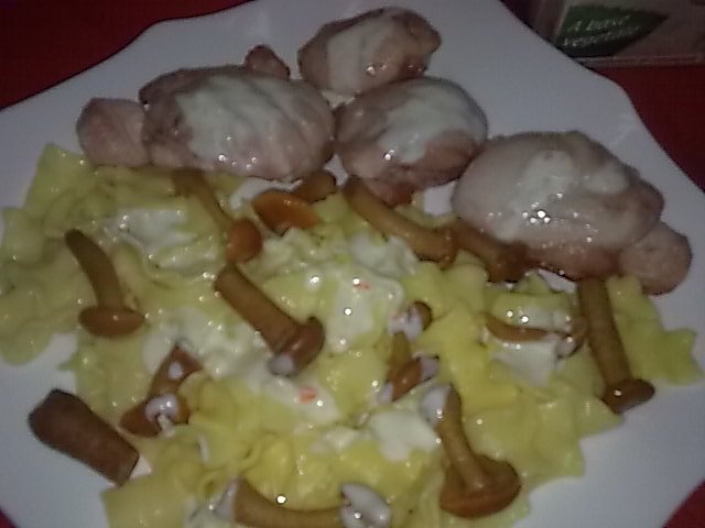 Friptura de curcan, cu paste si sos Gran Cucina.