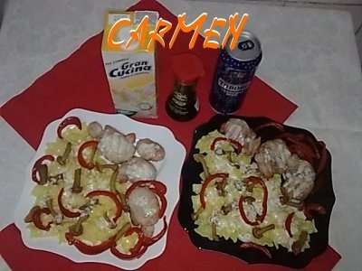 Friptura de curcan, cu paste si sos Gran Cucina.