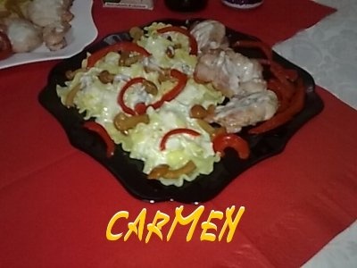 Friptura de curcan, cu paste si sos Gran Cucina.