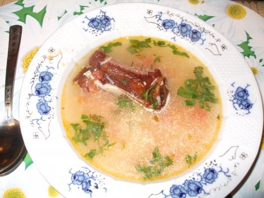 Ciorba cu scarita afumata