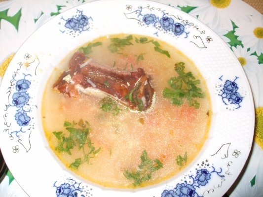 Ciorba cu scarita afumata