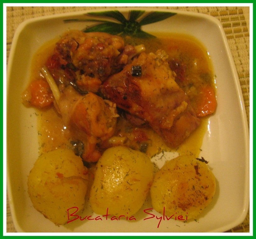 Iepure la cuptor cu sos de bere