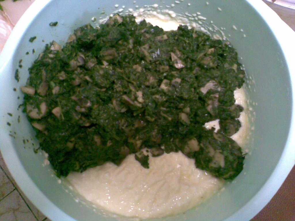 Rulada cu spanac, ciuperci si branza de vaci