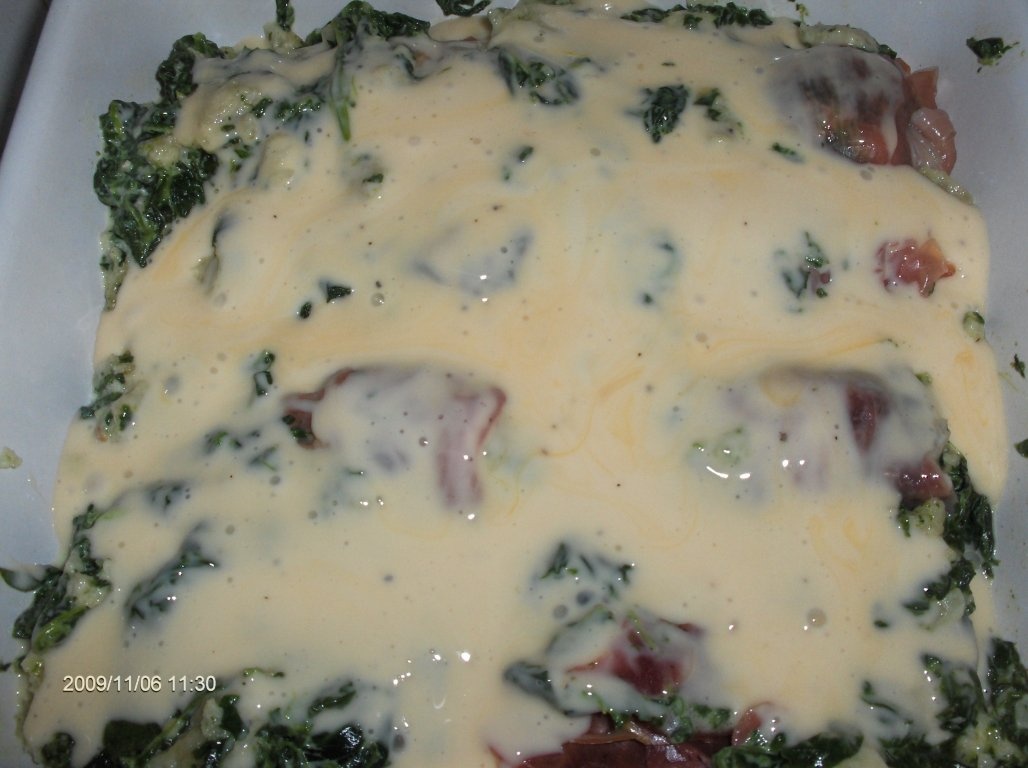 Rulouri de jambon afumat cu spanac