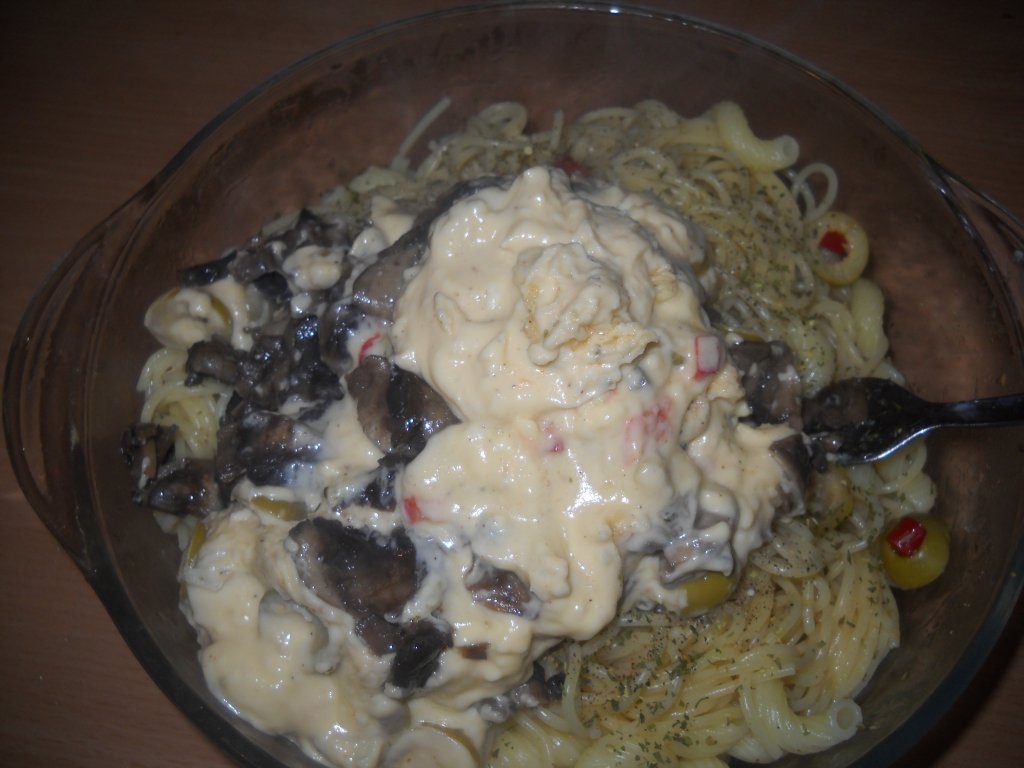 Paste cu branza si ciuperci