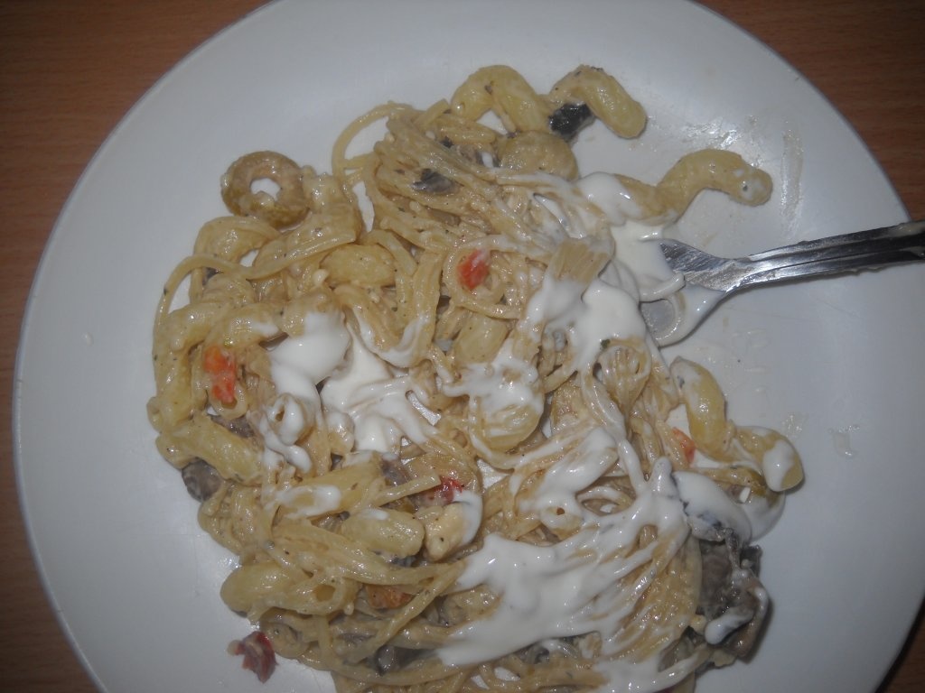 Paste cu branza si ciuperci