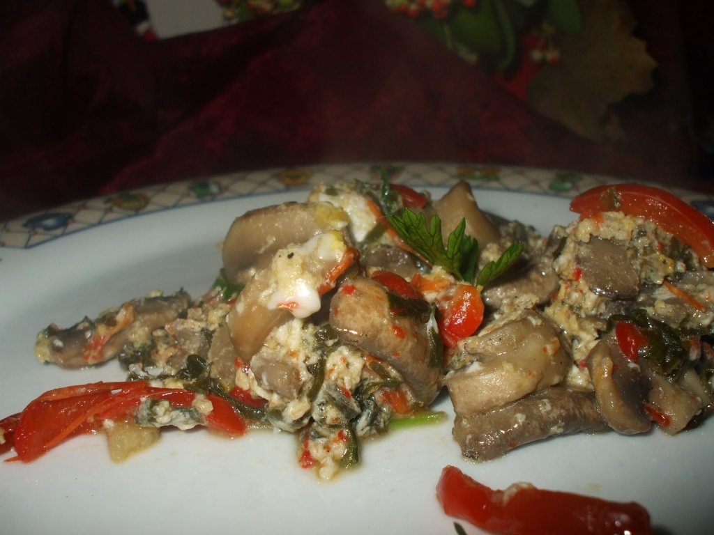 Omleta cu ciuperci si ardei