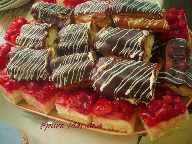 Prajitura  cu branza si capsuni