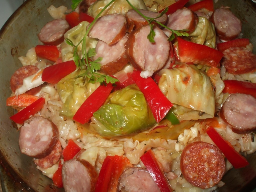 Sarmale cu carne de porc si varza acra in dovleac