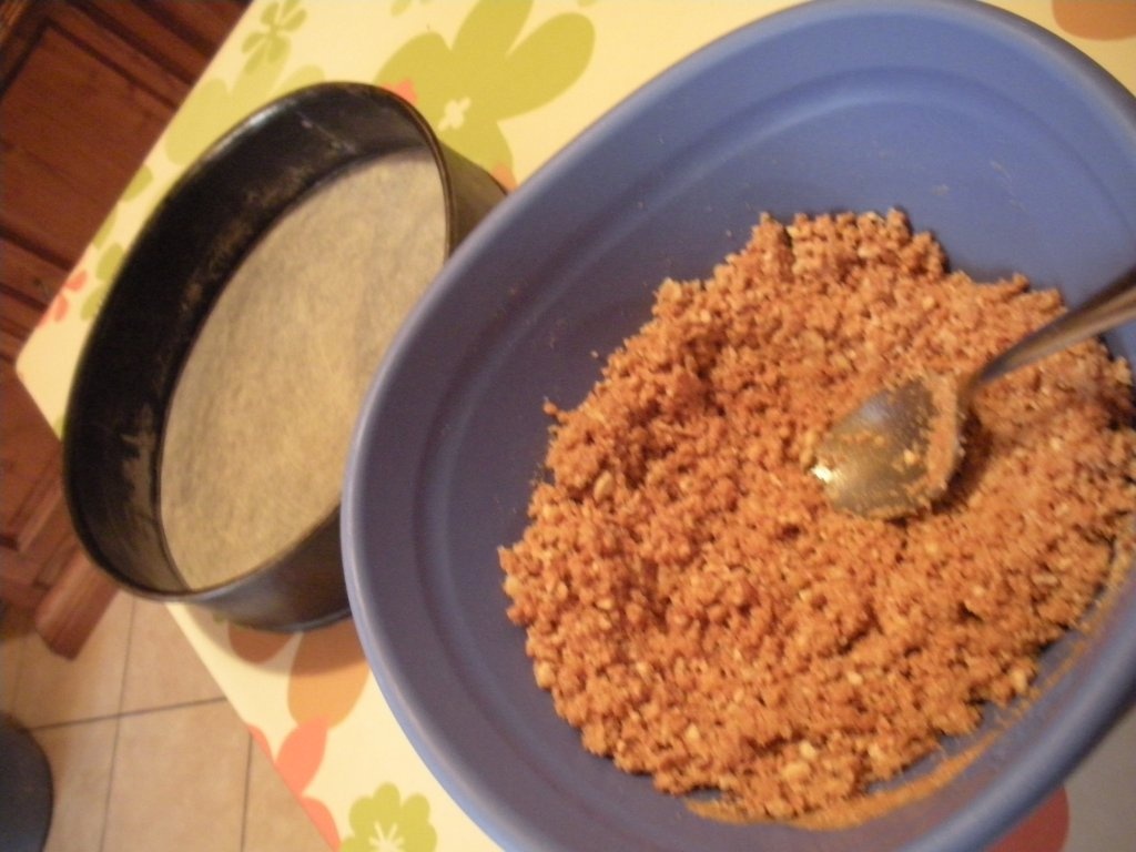 Cheese cake cu gem de prune si ciocolata