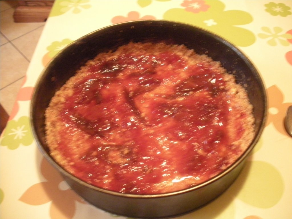 Cheese cake cu gem de prune si ciocolata