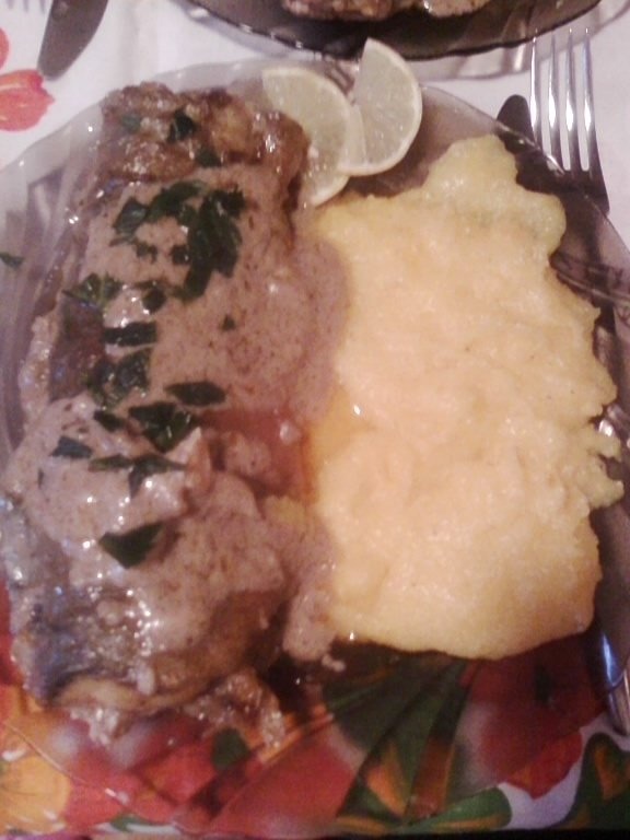 Pastrav cu sos de ciuperci