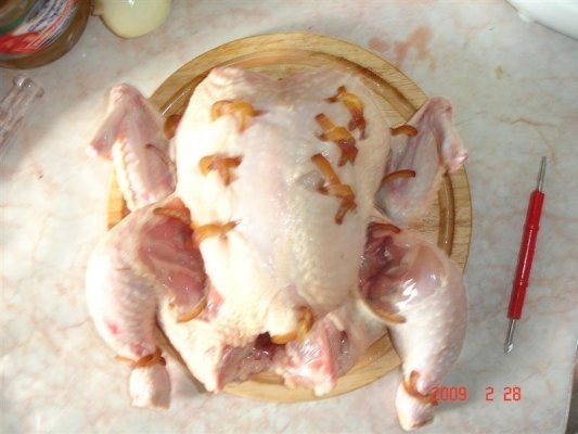 Pui cu body piercing de soric la cuptor