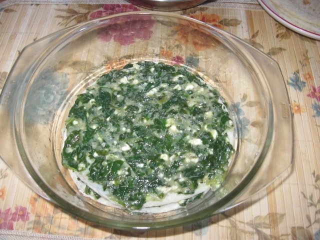 Budinca de clatite cu spanac