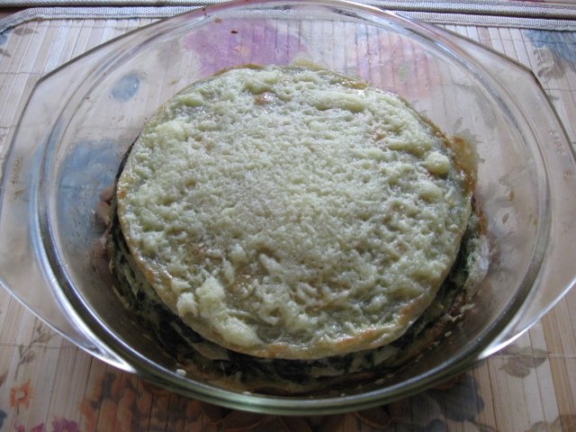 Budinca de clatite cu spanac