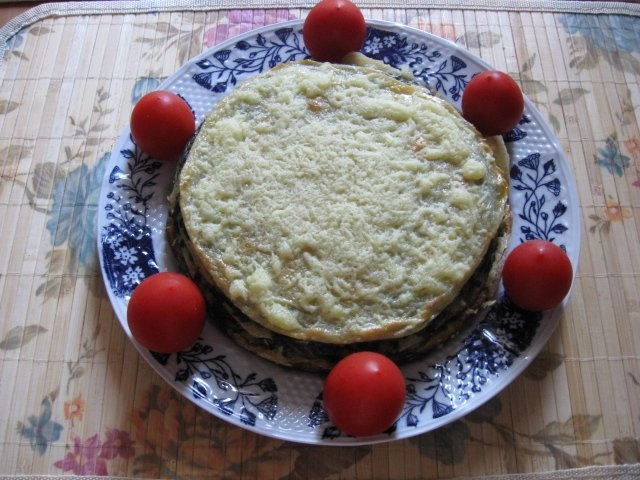 Budinca de clatite cu spanac