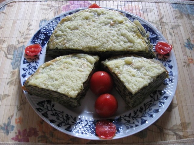 Budinca de clatite cu spanac