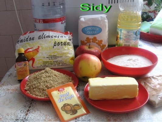 Prajitura cu mere si crema caramel