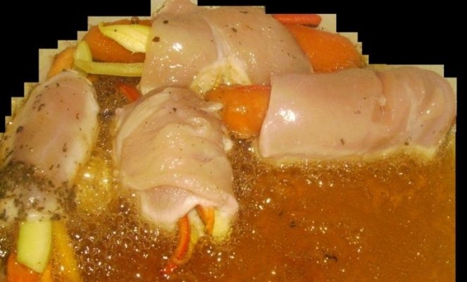 Rulouri de pui cu banane