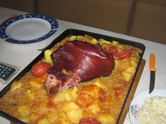 Ciolan la cuptor cu garnitura