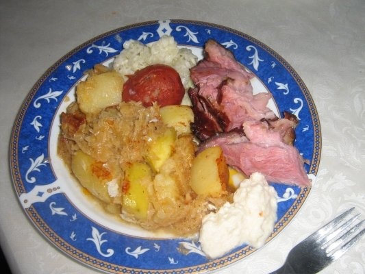 Ciolan la cuptor cu garnitura