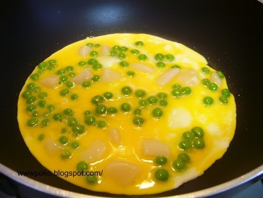 Rulada de ou cu mazare si scoici(scallop)