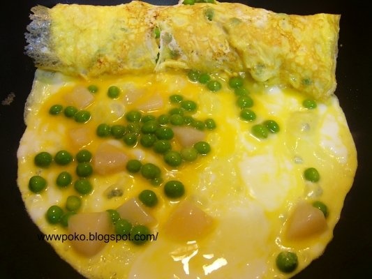 Rulada de ou cu mazare si scoici(scallop)