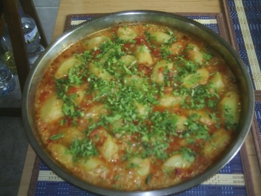 Cartofi la cuptor cu orez