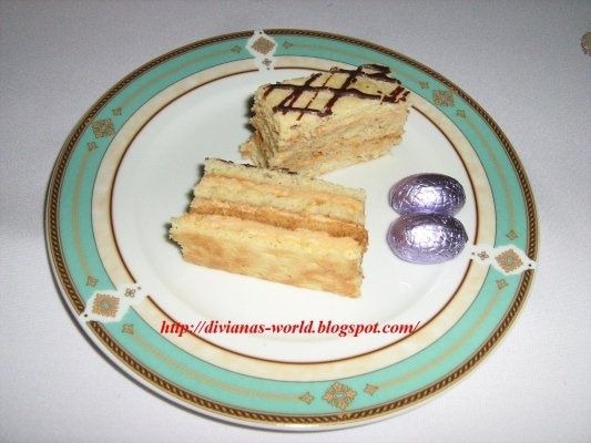 Prajitura cu foi si crema caramel