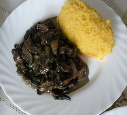 Tocanita de ciuperci cu mamaliguta