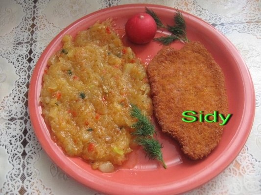 Mancare de dovleac cu snitel vegetal