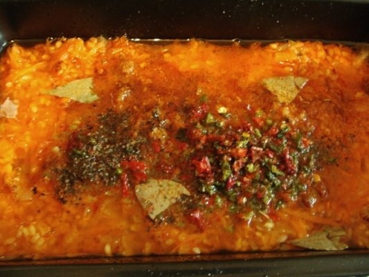 Pilaf cu muschi de porc la cuptor