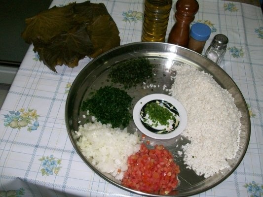 Sarmalute din foi de vita de vie ,fara carne(specific arab)