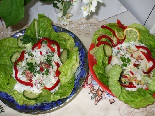 Salata de castraveti cu iaurt si ulei de masline