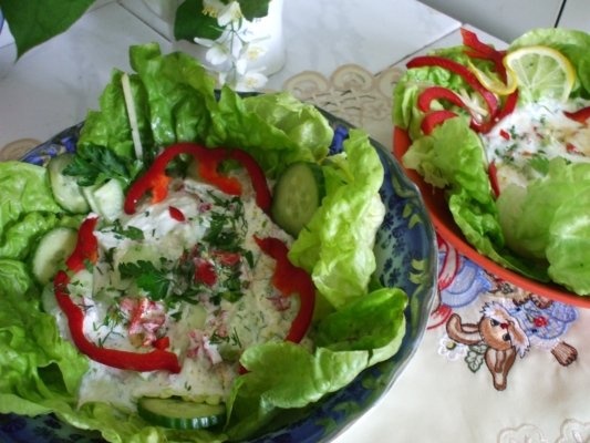 Salata de castraveti cu iaurt si ulei de masline