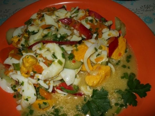 Salata de oua cu legume si verdeturi