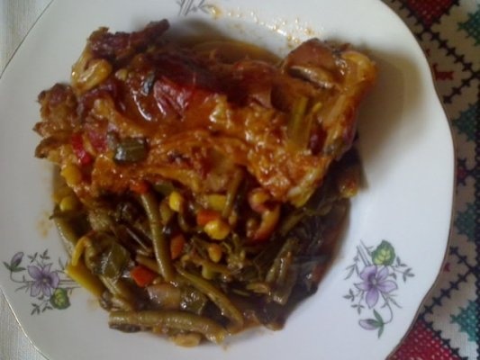 Pulpa de miel cu verdeturi la cuptor