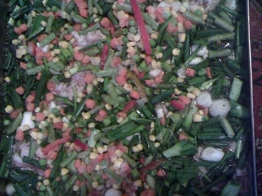 Pulpa de miel cu verdeturi la cuptor