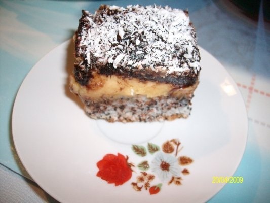 Prajitura cu nuca de cocos si mac