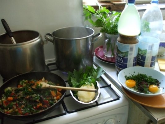 Ciorba de loboda cu afumatura si zdrente de ou