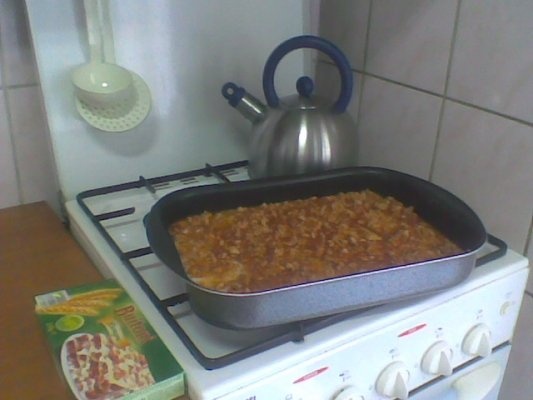 Lasagna cu carne tocata din piept de pui.